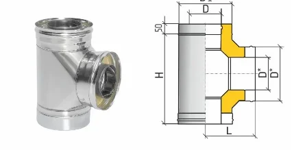 Фото для Тройник Термо ТРТ-Р 87*, 430, 0,8/430, 0.5 d 120/180