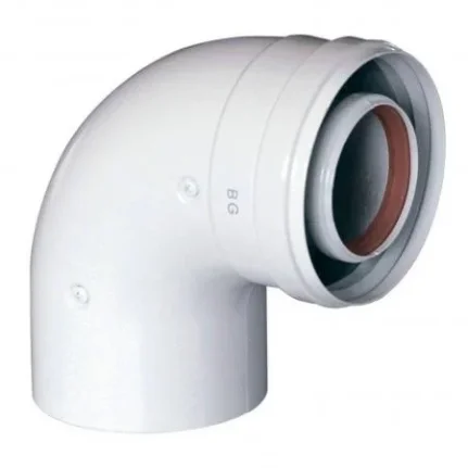Фото для Отвод коаксиальный 90°, диам. 60/100 мм, без муфты