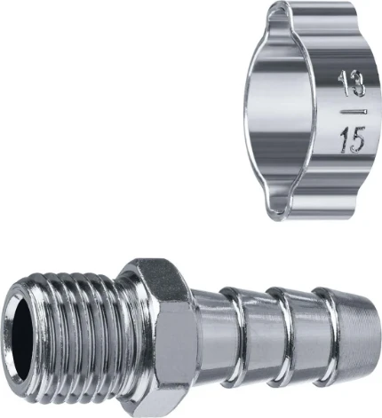 Фото для ЗУБР штуцер ″елочка″, 10 мм - 1/4″M, переходник с обжимным хомутом, Профессионал (64924-1/4-10)