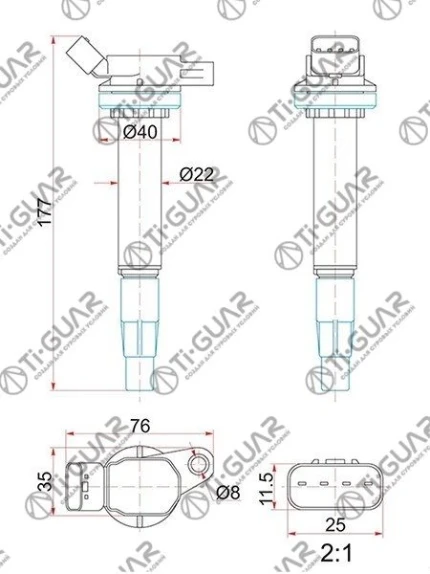 Фото для Ti-Guar Катушка зажигания TG-90919-02258* Ti·GUAR