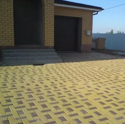 Тротуарная плитка "кирпич" цвет желтый, h 8 см