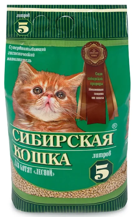 Фото для Наполнитель Сибирская Кошка 5л д/котят лесной древесные гранулы
