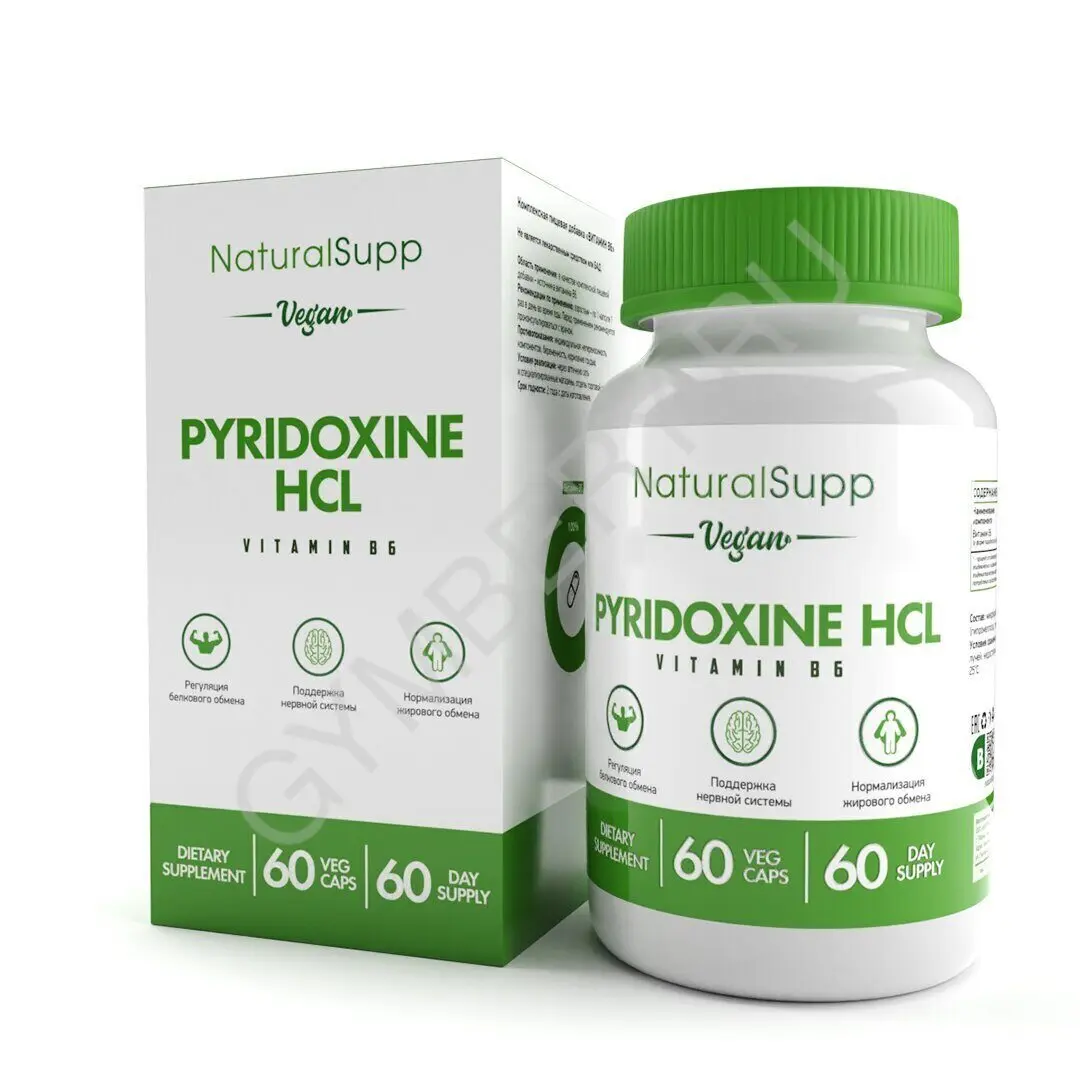 Natural Supp Vitamin B6 (Pyridoxide hydrochloride) 6 мг 60 caps, шт., арт. 3007016
