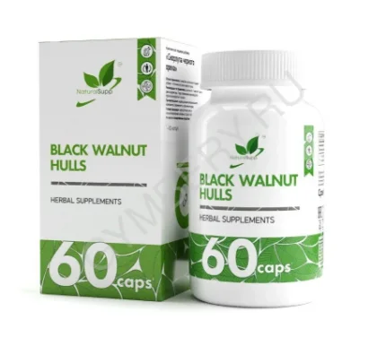 Фото для Natural Supp Black Walnut Hulls (Скорлупа чёрного ореха) 500 мг 60 caps, шт., арт. 3007027