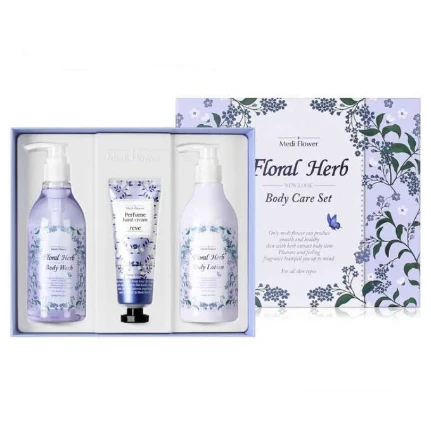 Фото для Medi Flower Набор средств для ухода за телом c ароматом лаванды Body Care Set Floral Herb, 300/300 мл /80 гр