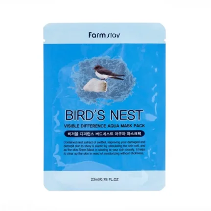 Фото для FarmStay Visible Difference Mask Sheet Birds Nest – Тканевая маска для лица с экстрактом ласточкиного гнезда, 23мл.