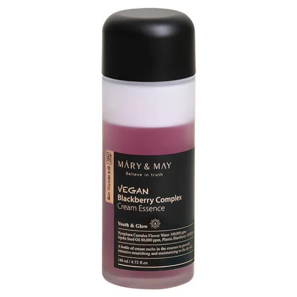Фото для Антиоксидантная ежевичная крем-эссенция для увлажнения кожи MARY&MAY Vegan Blackberry Complex Cream Essence 140мл