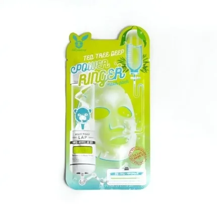 Фото для Elizavecca Tea Tree Deep Power Ringer Mask Pack Успокаивающая тканевая маска для лица с экстрактом чайного дерева