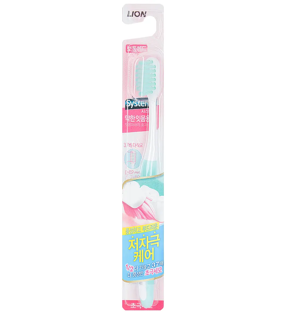 Зубная щетка CJ Lion Systema Toothbrush For Weak Gums Мягкая зубная щетка со сверхтонкими щетинками для чувствительных десен