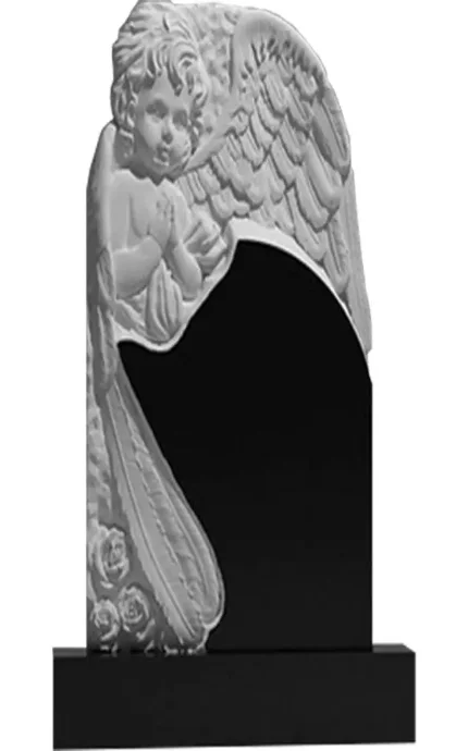 Фото для Детские памятники на могилу гранитные черные ВАР-244 "Ангел" (премиум-класс)