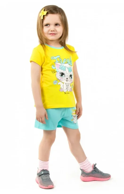 Костюм для девочек Baby Style (футболка+шорты) р 92-134