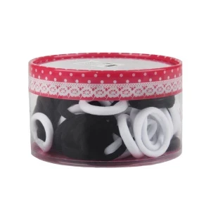 Фото для Резинки для волос маленькие черно-белые 50шт