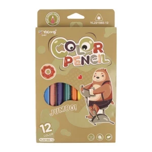 Фото для Карандаши цветные JUNGER трехгранные толстые 12шт