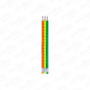 Набор простых карандашей с ластиком 3шт