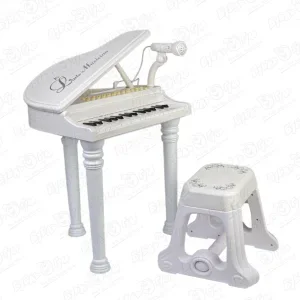 Фото для Игрушка музыкальная рояль с микрофоном электронный белый