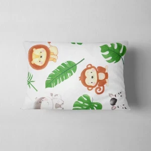 Фото для Наволочка Маленькая соня с рисунком Джунгли белая поплин 40х60см