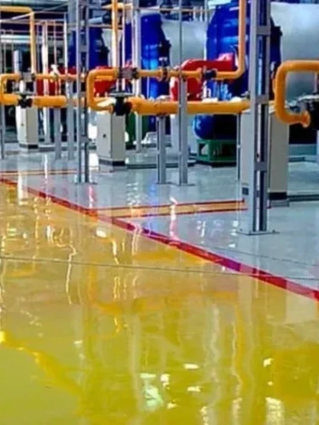 Монтаж наливных полимерных полов: Полиуретановый наливной пол для опасного производства