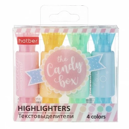 Фото для Набор выделителей текста Hatber Candy Pastel 4 цв.