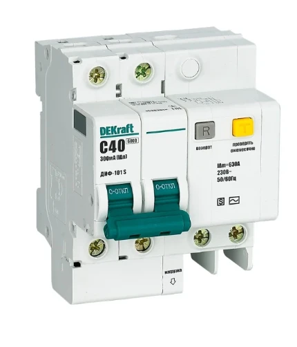 Выключатель автоматический дифференциального тока 2п (1P+N) С 16А 30мА тип АС ДИФ-101 со встроен, за